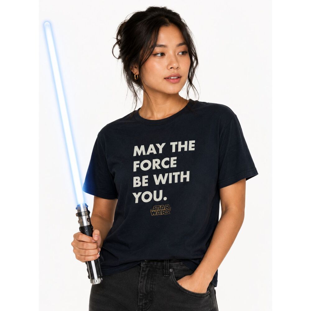 Star Wars May The Force Be With You Graphic Tee Black Small